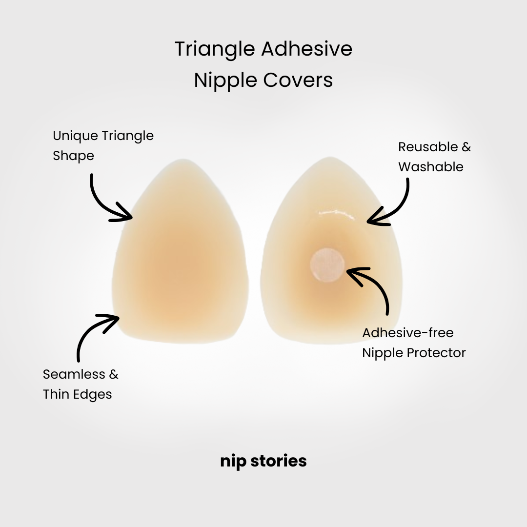 2 pairs triangle sticky nippys - adhesive