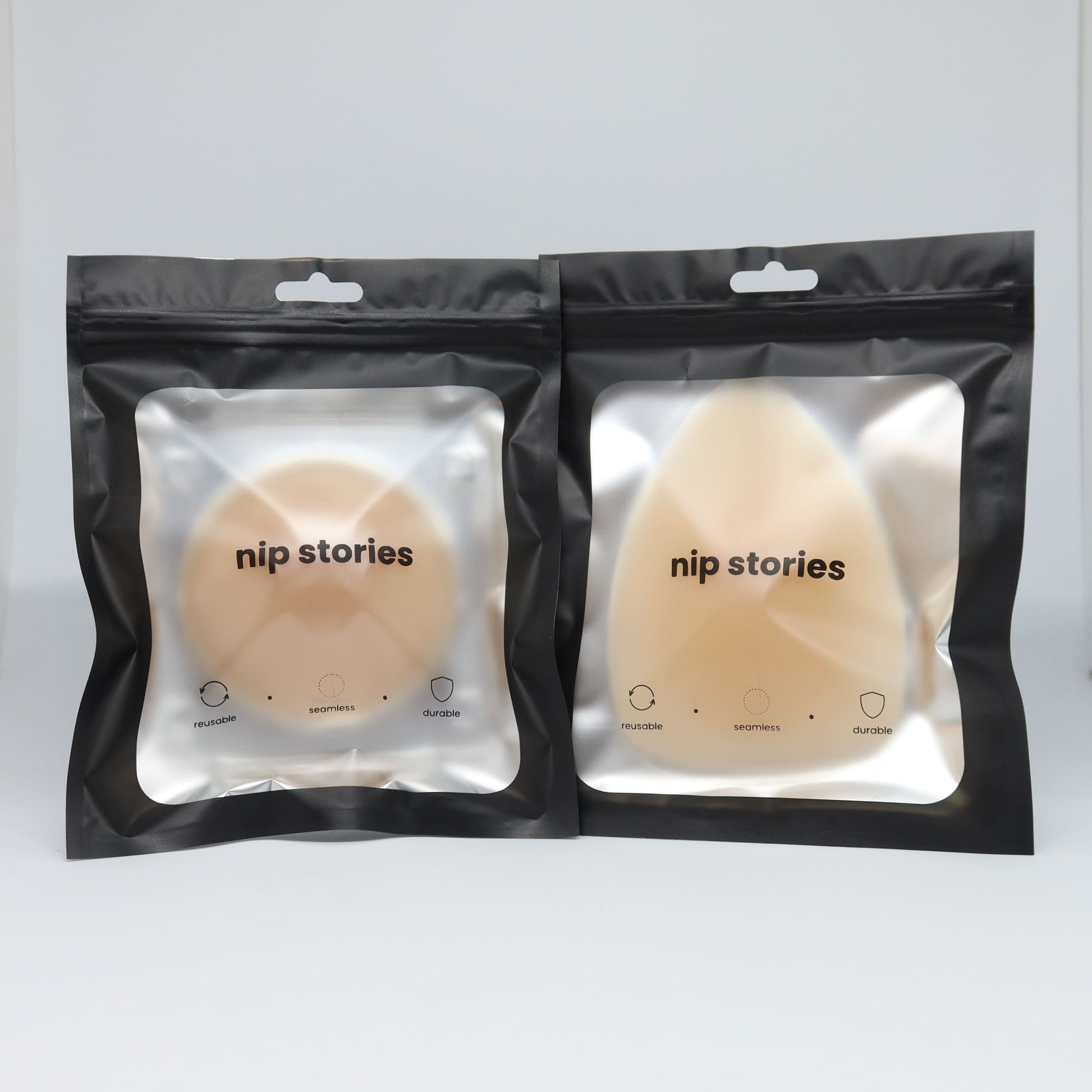 Circle and triangle nipple cover bundle 8cm flatlay