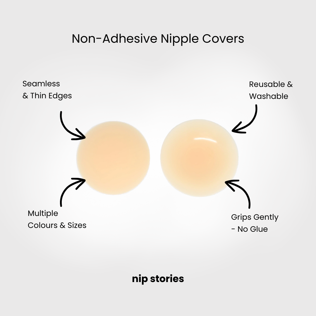 features of nip stories non adhesive nipple covers 