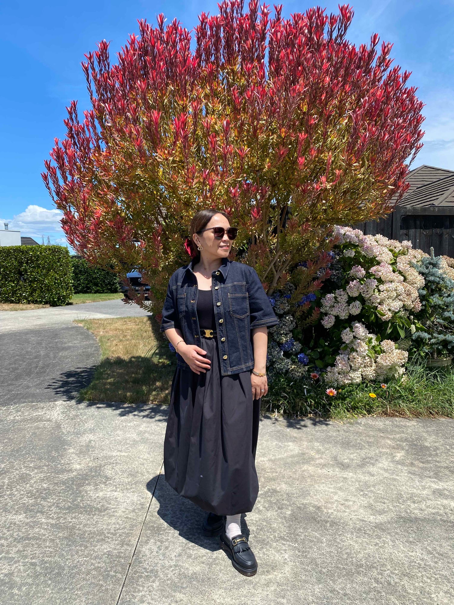 Lifestyle image girl wearing nipple covers NZ streetwear style